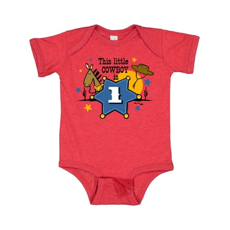 

Inktastic Little Cowboy 1st Birthday Gift Baby Boy Bodysuit