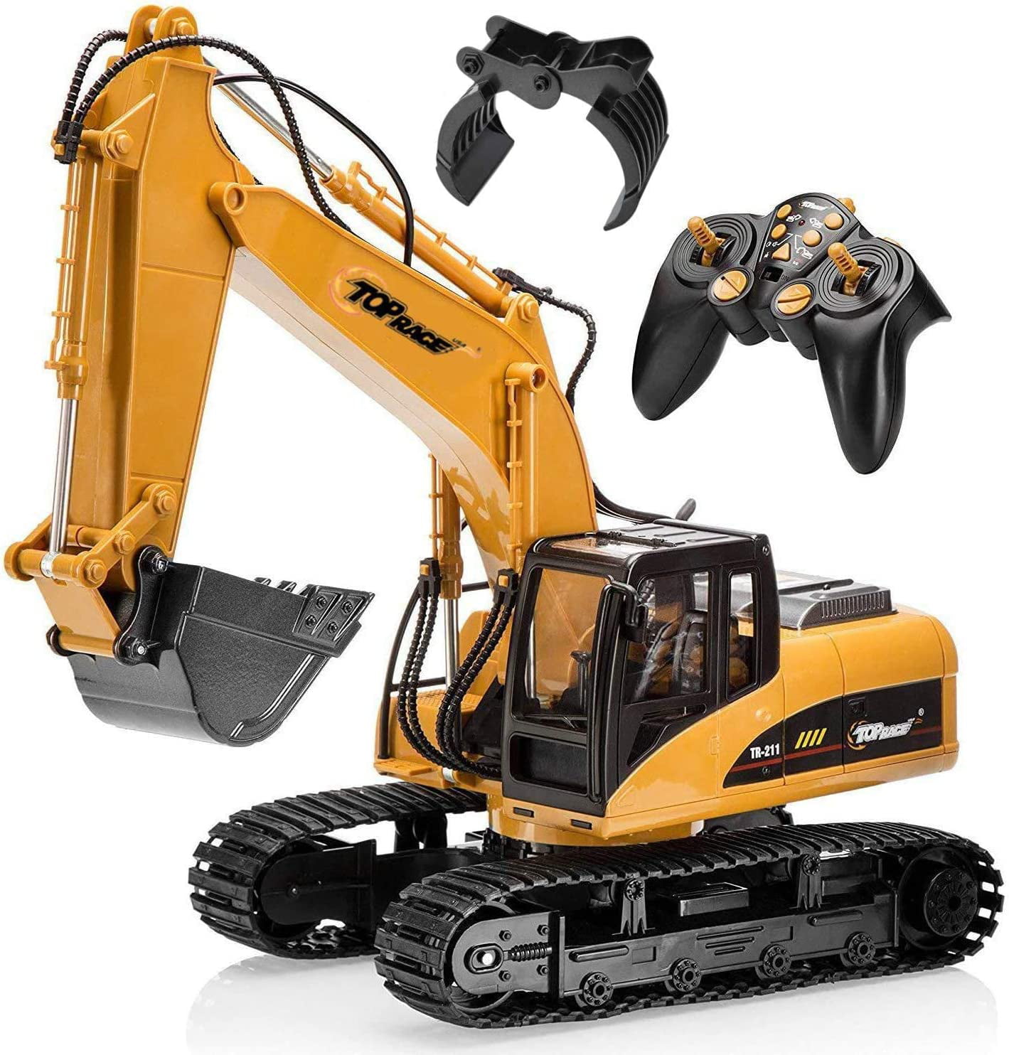 RC Excavator Tractor Toy Remote Control Truck Metal Digger Vehicle Full Function 