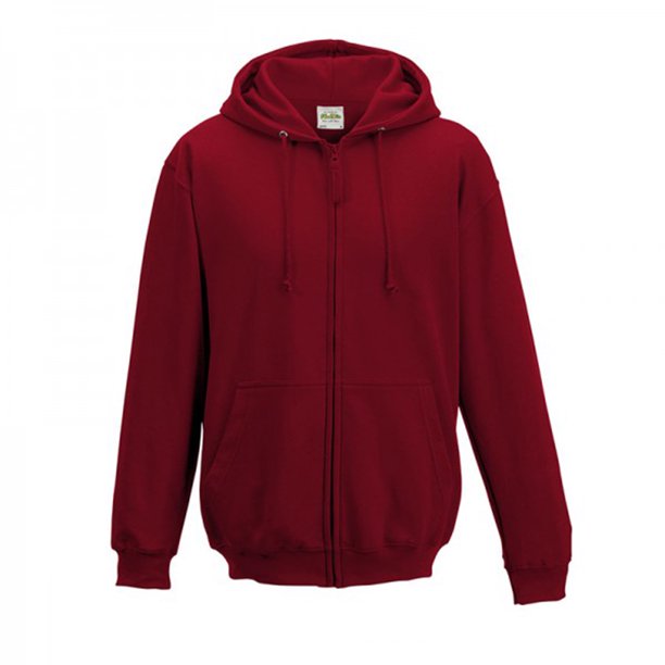 Awdis - Sudadera lisa con capucha y cremallera completa - Correr/Fitness (Rojo Chilli)