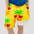 thumbnail image 2 of NAFUU Boys Toddler Jogger Shorts Summer With High Waist Elastic Drawstring Pineapple Print Double Layer Loose Casual Shorts For Boys Sizes 150, 2 of 4