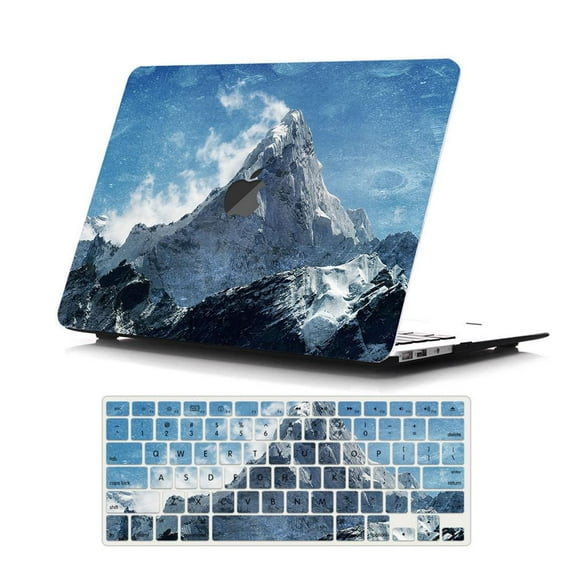 Case for MacBook Pro 15 inch with Keyboard Cover, MacBook Pro 15 inch Case A1707 A1990, GMYLE Floral Snap on Hard Shell Case Cover Keyboard Skin Set (Ice Mountain)