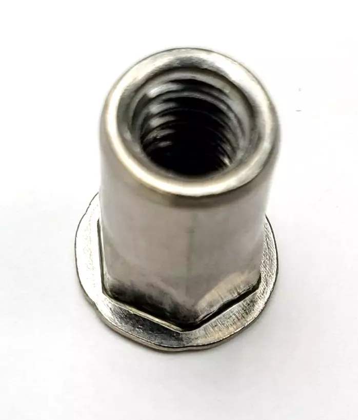 CIRCLE- 1/4"-20 Half Hex Body Rivet Nut Stainless Steel 1/4 X 5/8" Rivnut 1/2 Hex 50 Pk