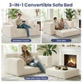 thumbnail image 2 of 3-in-1 Convertible Sofa: 54 inch Boneless Loveseat Sleeper with 4 Pillows  for Bedroom, No Assembly, Beige, 2 of 8