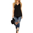 thumbnail image 4 of Camiseta sin mangas Camiseta sin mangas con cuello en V para mujer Chaleco suelto informal de color sólido, L AweSitey AP001695-03, 4 of 7