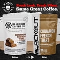 thumbnail image 3 of Blackout Coffee Cinnamon French Toast Flavored Ground Coffee, Medium Roast, Smooth Taste, Guilt-Free Indulgence, Freshly Roasted, 12 oz Pouch, 3 of 10