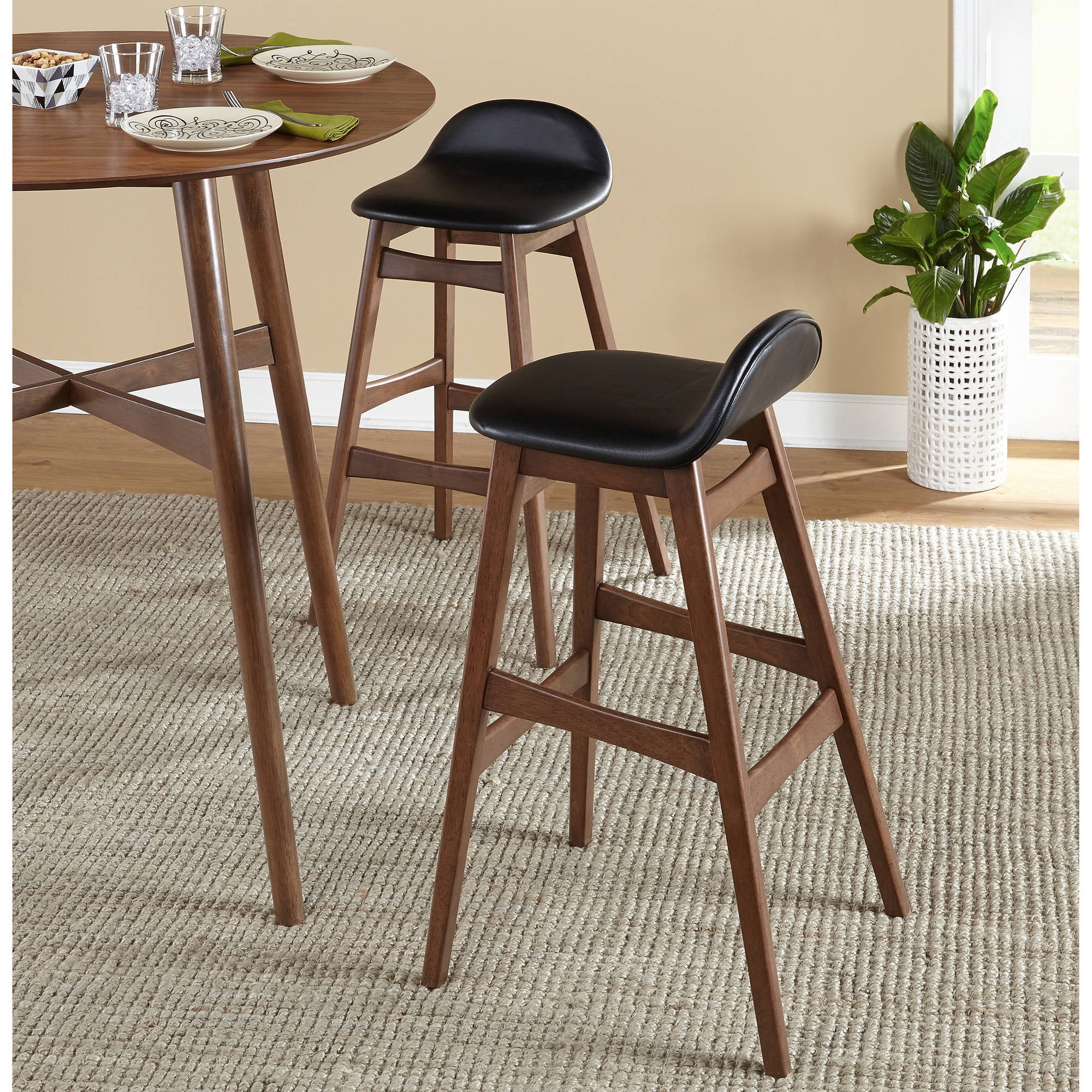 3pc Ferris Mid-Century Pub Set, Black