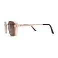 thumbnail image 3 of Mens Luxury Classical Narrow Rectangular Metal Rim Pimp Sunglasses Gold Brown, 3 of 4