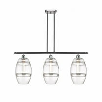 516-3I-SN-G557-8CL-Innovations Lighting-Vaz - 3 Light Stem Hung Island In Industrial Style-10.38 Inches Tall and 36 Inches Wide-Brushed Satin Nickel