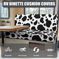thumbnail image 4 of XYZCANDO Cow Print RV Dinette Cushion Covers Comfortable RV Accessories for Inside Bench Cushion Washable Sofa Slip Covers for 2 Seat Cushion Couch Stretchable Slip Covers for Loveseat White, 4 of 7