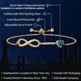 thumbnail image 2 of Gem Stone King 18K Yellow Gold Plated Silver Infinity Bracelet for Women with Heart Simulated Opal and Moissanite (0.88 Cttw, Box Chain Fully Adjustable up to 9 inch), 2 of 6