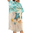 thumbnail image 5 of SCRAWLGOD Beach Turtle Starfish Print Kimono Swimsuit Coverup Loose Breathable Swimsuit Cover Up Lightweight Bathing Suit Cover Up for Women, 5 of 6