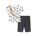 thumbnail image 2 of SONGGE Toddler Outfit Sets Summer Children Girls Patchwork Embroidered Panda Short Sleeved Tight Elastic Shorts Set Cartoon Trendy Clothing Sets, 2 of 8