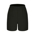 thumbnail image 5 of Women's Cotton Shorts Comfort Sweat Shorts Solid Color Short Pants Loose Fit Jersey Mid Rise Pant with Pocket Summer Running Hiking Short Lightweight Golf Tennis Bottoms, 5 of 6