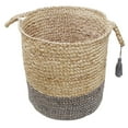 thumbnail image 5 of LR Home Woven Round Jute 19" Storage Basket with Handles, Frost Gray Stripe, 5 of 8