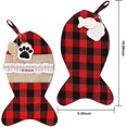 thumbnail image 2 of Paquete de 2 medias navideñas de arpillera para mascotas, perros, gatos, medias de Papá Noel a cuadros, medias colgantes para chimenea, personaliza la decoración navideña, 2 of 4