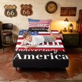 thumbnail image 5 of Manfei Classic US Flag Twin Sheets, 250th Anniversary of America Print Bedding, Red White Blue, Black Reversible 3 Pieces (1 Flat Sheet, 1 Fitted Sheet and 1 Pillowcase), 5 of 6