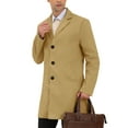 thumbnail image 5 of Lars Amadeus Men's Trench Coat Slim Fit Single Breasted Warm Long Overcoat, 5 of 6