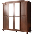 thumbnail image 3 of 100% Solid Wood Kyle 4-Door Wardrobe Armoire with Mirrored, Solid Wood Doors, 3 of 9