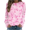 thumbnail image 2 of Womens Tops Plus Size 2023 Trendy Casual Long Sleeve Round Neck Graphic Tees Printed Ladies Sweatshirt Tops Blouse on Clearance, 2 of 5