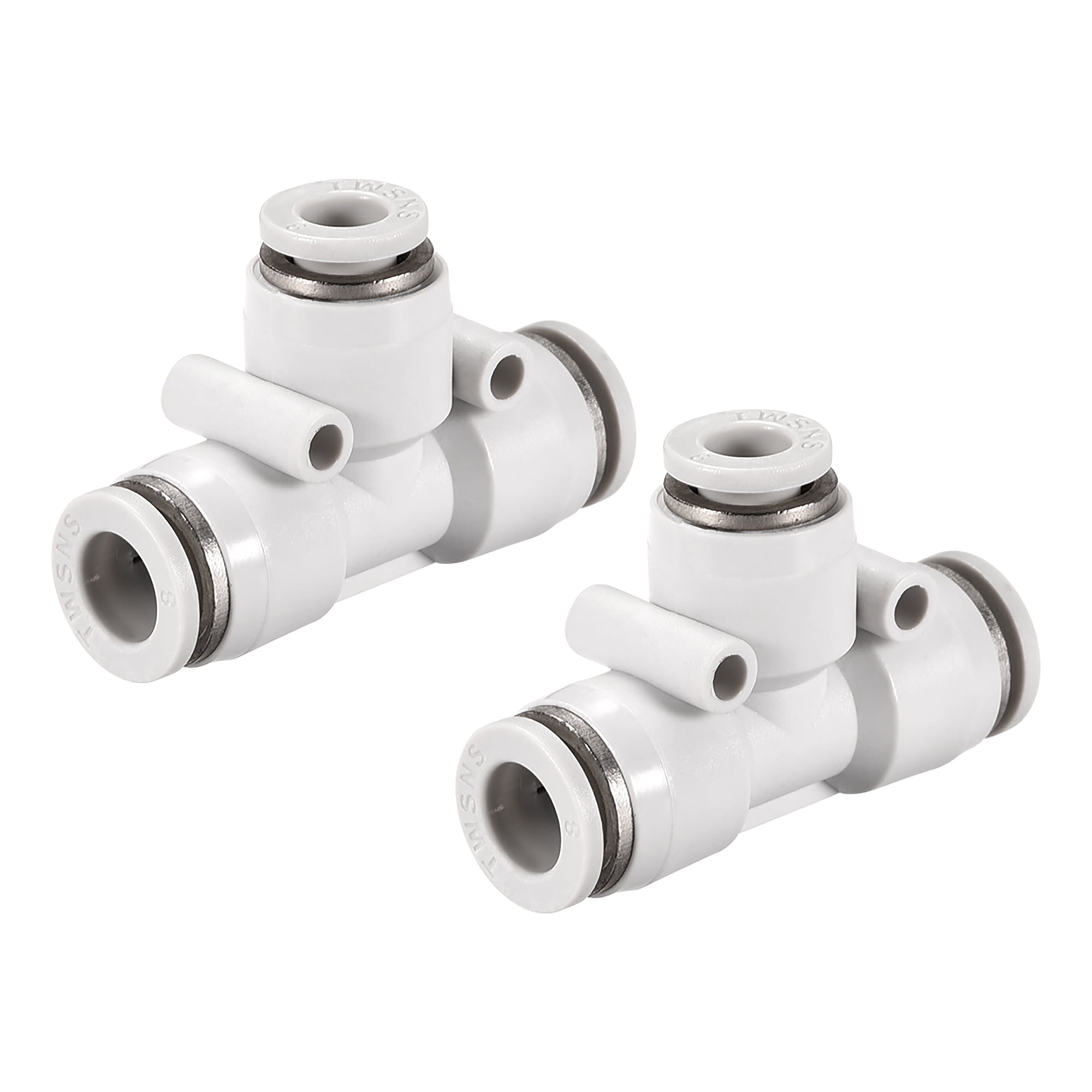 Plastic Tee Push To Connect Tube Fittings,8mm6mm od Push Lock White