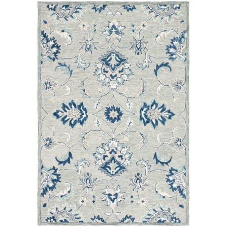 SAFAVIEH Micro-Loop Donnchad Medallion Area Rug Grey/Blue 4 x 6