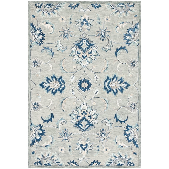 SAFAVIEH Micro-Loop Donnchad Medallion Area Rug, Grey/Blue, 8' x 10'