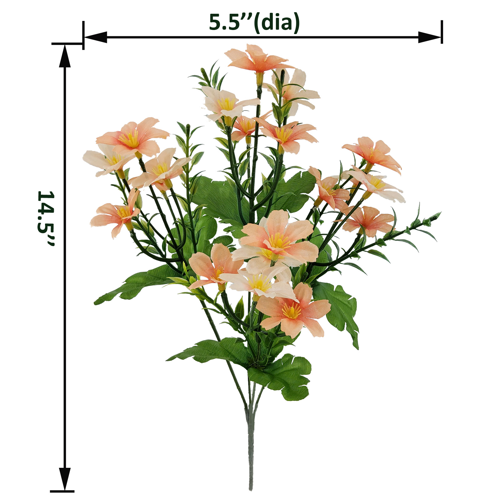 Mainstays 14.5in Indoor Artificial Wildflower Pick, Peach Color.