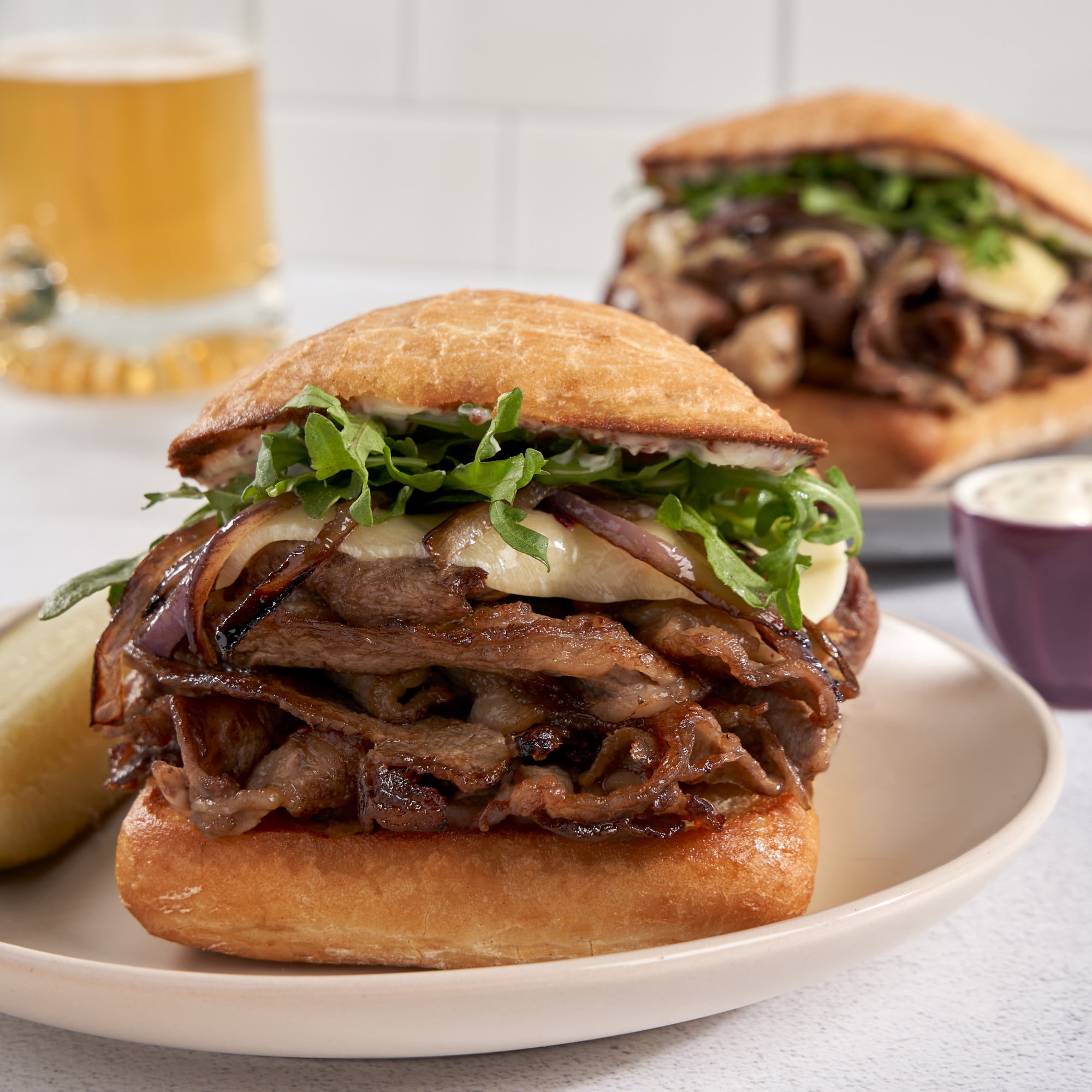 Steak Sandwich Cube Steak On Blackstone Griddle Thin Ribeye Shaved