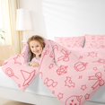 thumbnail image 3 of Manfei Pink Halloween Skull Print Full Size Bedding Sets for Girls, Kawaii Bow Ghost Full Size Bed in a Bag, Pink Reversible, 7-Piece, 3 of 7