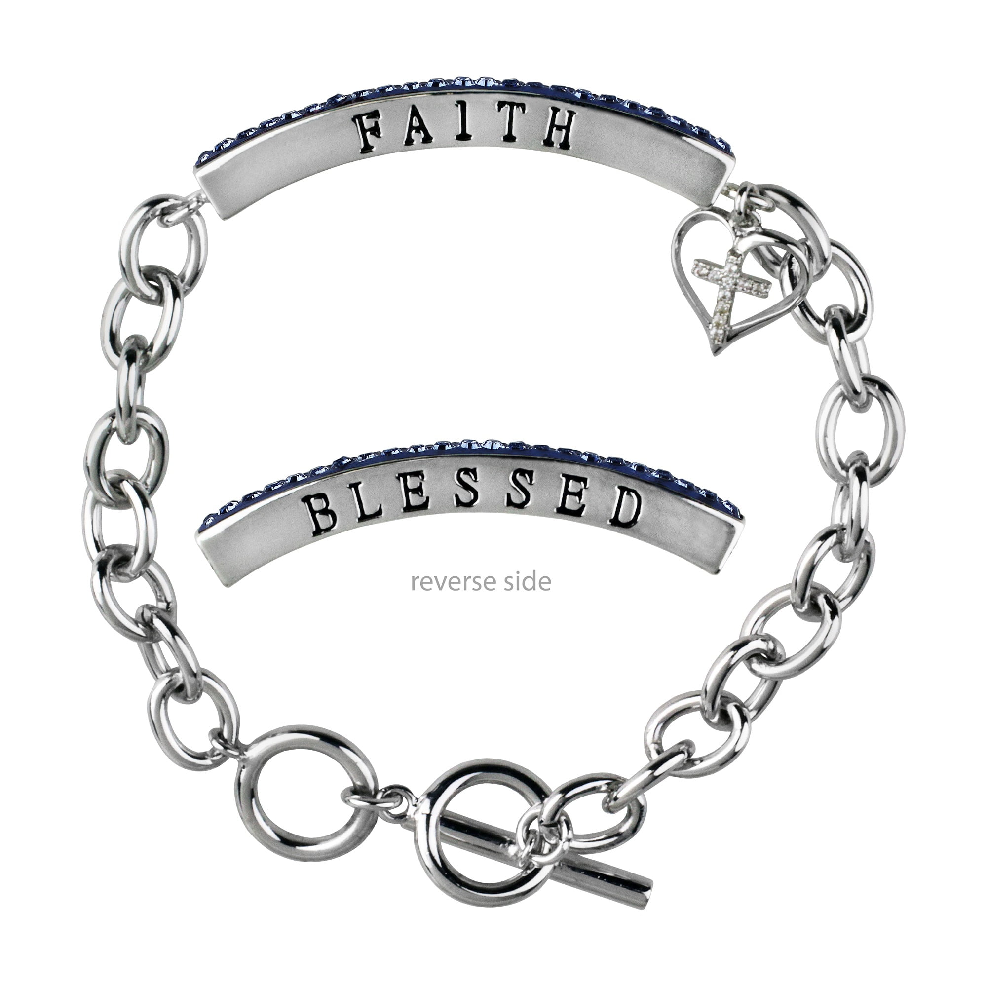 PTA Gods Love Infinity Toggle Chain Bracelet 8 Silvertone Caduceus