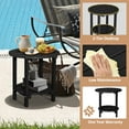 thumbnail image 5 of Nalone 2-Layer Outdoor Side Table, Outdoor Coffee Table HDPE Weather-Resistant Adirondack Deck Table Side Patio End Table for Living Room Bedroom, Outdoor Side Table Outside, Black, 5 of 7