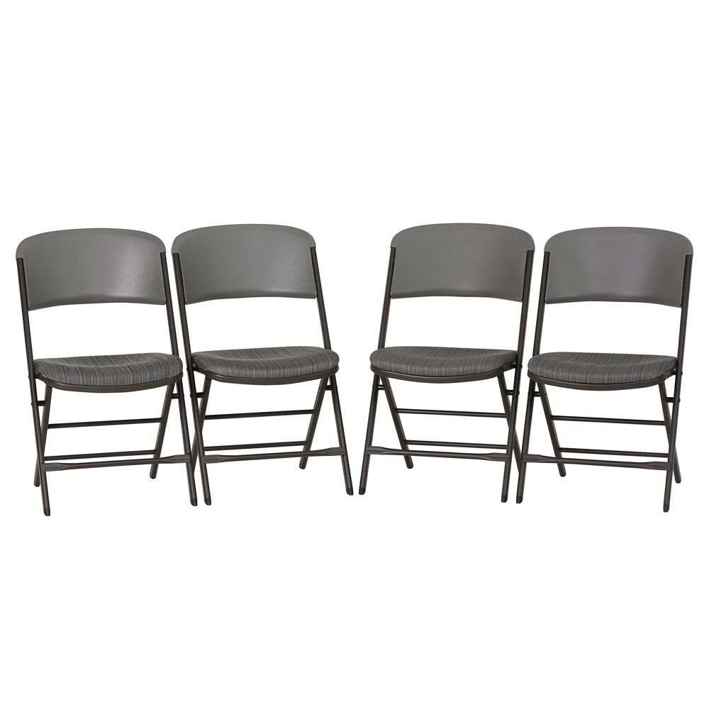 Lifetime Padded Folding Chair 4 Pk Urban Gray, 480426