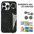thumbnail image 2 of Nalacover for iPhone 12 Pro/12, Wallet with RFID Credit Card Holder and Zipper Pocket,Drop Protection Flip Cover Ring Holder Kickstand with Double Magnetic Clasp For iPhone 12/12 Pro, Black, 2 of 12