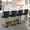 Black, variant on Velvet Swivel Bar Stools with Gold Base, Set of 4 Adjustable Tufted Kitchen Island Chairs
