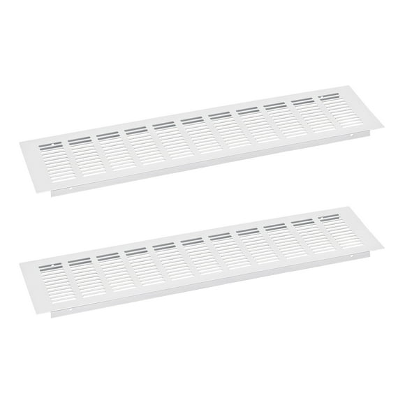 Unique Bargains Air Vents Cover, 2Pcs 450 x 100mm Aluminum Alloy Mesh Air Return Vent Cover, Louvered Ventilation Grille (Silver)