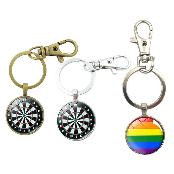 Keychains Holder Target Keychain Rings Shisuyan 2pcs Retro Glass