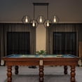 thumbnail image 3 of 5-Light Dining Room Light Fixtures Over Table, Industrial Kitchen Island Lighting, Adjustable Height Hanging Rectangular Chandelier, Modern Pool Table Lights, Black/Gold Finish, 3 of 6