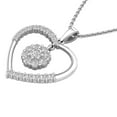 thumbnail image 2 of Dazzlingrock Collection Round White Diamond Dangling Cluster Flower in Heart Pendant with 18 Inch Silver Chain for Women (1.00 ctw, Color I-J, Clarity I1-I2) in 14K White Gold, 2 of 6