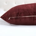 thumbnail image 6 of Home Soft Things Textured Velvet Decorative Throw Pillow Covers Soft Velvety Pillow Cases Cushion Covers, No Pillow Insert, Set of 2, - Ruby Wine - 26" x 26" EURO, 6 of 6