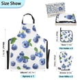 thumbnail image 3 of Blueberry and Leaf 5 Pcs Kitchen Set Heat Resistant Oven Mitts and Non-Slip Pot Holders with Adjustable Cooking Apron, 3 of 6