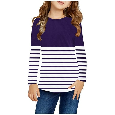 

YYYTop Girls Graphic Crewneck Sweatshirt Long Sleeve Baby Girl Clothes Girls Long Sleeve Prints Shirts Cute Crewnecks Tops Dressy Casual Blouses Clothes Girls Fall Fashion 2024 On Clearance