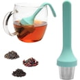 thumbnail image 1 of 2pcs Tea Infuser, Silicone Handle - Stainless Steel Tea Strainer - Extra Fine Mesh Tea Filter for Loose Leaf Tea or Herbal Tea, 1 of 5