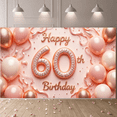 thumbnail image 7 of Floral Design Birthday Banner Glitter Numbers Decorative Balloons Birthday Celebration Banner for 60th Birthday Party Indoor Celebration Decoration, 7 of 7