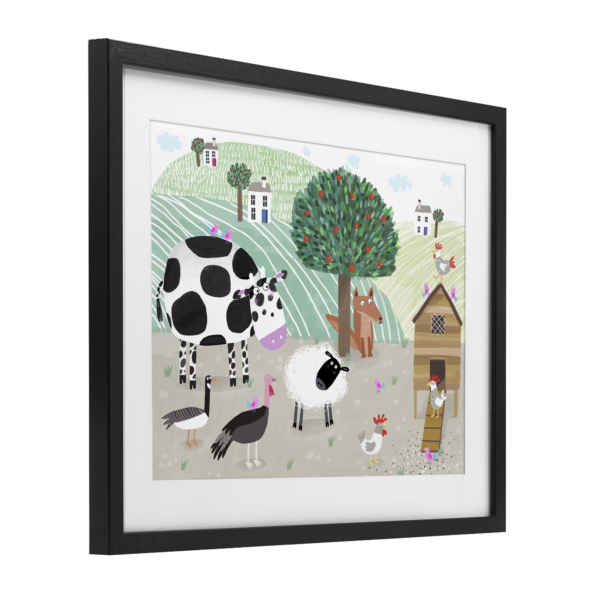 Stupell Industries Down At The Farm Black Framed Print Under Glass, design by Carla Daly
