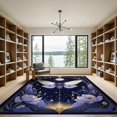 thumbnail image 2 of ODIKA 9'x12' Washable Area Rug Non-Slip, Chair-Friendly Witchy Mystical Moth Medallion With Celestial Stars Moons Floral for Dining Room, Basement, Large Office, 2 of 7