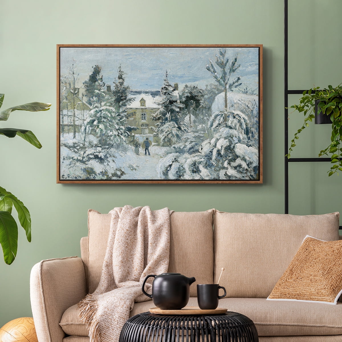 Vintage Landscape-CCXC By Wexford Home Framed in Walnut Wood Gallery Wrapped Canvas 17 in. x 25 in.