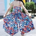 thumbnail image 6 of Rovga Girls Summer Dresses Summer Chiffon Floral Prints Wide Leg Jumpsuit Bohemian Style Sundress Sleeveless Loose Dresses Blue Sweet Daily Wear 13-14 Years, 6 of 6