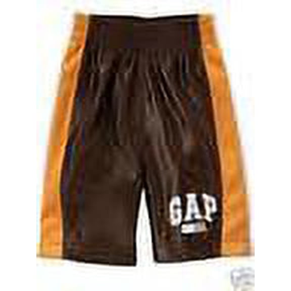 GAP PANTS SHORTS BASKETBALL BOYS BROWN ORANGE BABY 12 18 MONTHS NEW