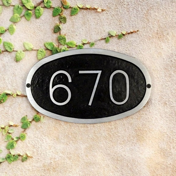 Special Lite Products Horizontal Cast Aluminum Address Plaque with Brushed Aluminum Numbers