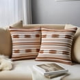 thumbnail image 2 of Unique Bargains Boho Striped Throw Pillow Covers Pack of 2 Brown 18" x 18", 2 of 7